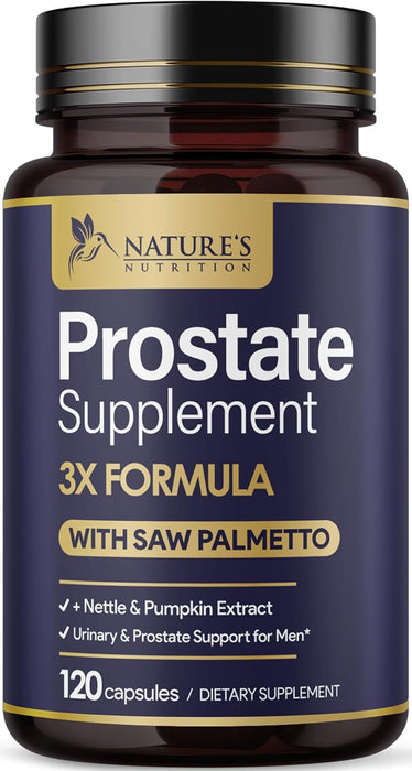 Prostate Support Supplement for Men's Health - Formula with Extra Strength Saw Palmetto, Beta Sitosterol, Lycopene - Supports Prostate & Urinary Health - Non-GMO, Gluten Free Supplement