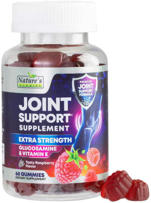 Joint Support Supplement - Extra Strength Glucosamine Gummy Supports Joints Health & Flexibility for Back, Knees, Hands - Natural Vitamin E Immune Support - Best Gummies for Women & Men - 60 Gummies