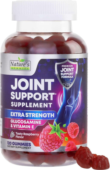 Joint Supplement Gummies - Extra Strength Glucosamine Joint Support Gummy - Nature's Joint Health & Flexibility for Back, Knees, Hands - Vitamin E for Immune Support for Women & Men