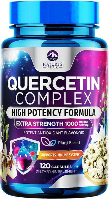 Nature's Peak Quercetin - 1050mg Supplement with Bromelain, Zinc & Bioflavonoids, Immune Health Support, Extra Strength Quercetin & Bromelain 1000mg - Non-GMO, Vegan & Gluten Free