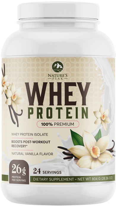Nature's Protein Powder, 100% Whey Protein Powder Isolate, Immune Support, BCAAs, Gluten Free, Fast Absorbing, Easy Digesting Nutrition, French Vanilla, 26 Grams of Protein Per Serving - 24 Servings