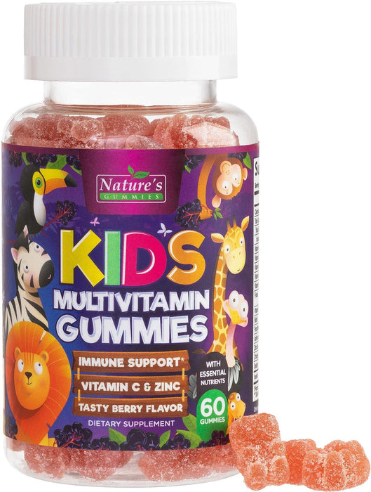 Vitamins for Kids Multivitamin Gummy - Daily Kids Vitamins, Fruit Flavored Gummies w/Vitamins C, D3 & Zinc for Immune Support, Nature's Children & Toddler Supplement, Strawberry Flavor