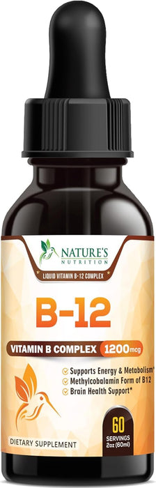 Vegan B-12 Vitamin Drops (Methylcobalamin) Super B Complex – 2 Fl Oz