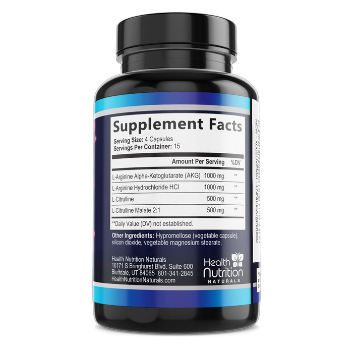 Nitric Oxide Formula with L-Arginine + Citrulline – 60 Capsules