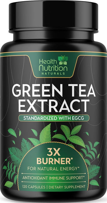 Green Tea Pills Extract - 98% Standardized EGCG 1300mg for Natural Energy - Supports Heart Health with Antioxidants, Polyphenols, Coffee Bean Gentle Caffeine - for Women & Men