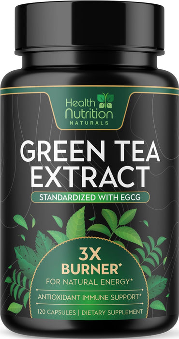 Green Tea Extract Pills - 98% Standardized EGCG 1300mg 3X Strength for Natural Energy - Supports Heart & Antioxidant Health Herbal & Immune Support Supplement Polyphenols & Catechins - 120 Capsules