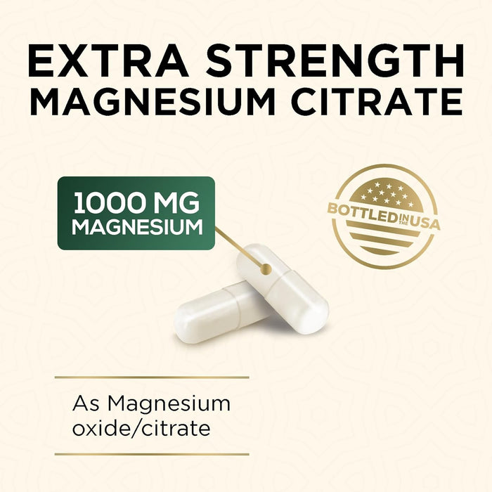 Magnesium Extra Strength 1000mg - Chelated for Max Absorption, Magnesium Capsules for Bone, Muscle & Heart Health Support