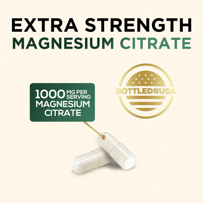 Magnesium (Citrate Oxide) 1000mg for Absorption – 180 Capsules