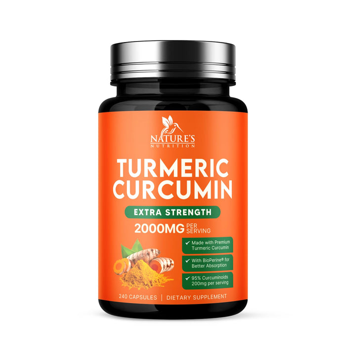 Turmeric Curcumin 2000mg with BioPerine + 95% Curcuminoids - 240 Capsules