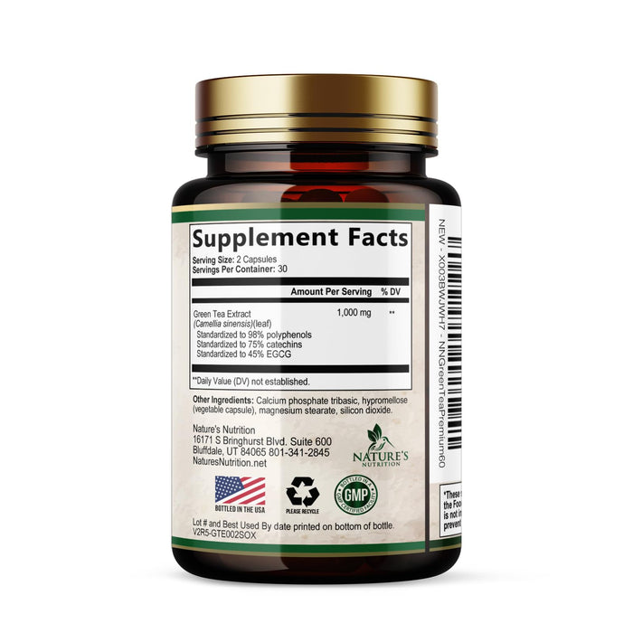 Green Tea Extract Capsules with EGCG – 1000mg – 60 Capsules