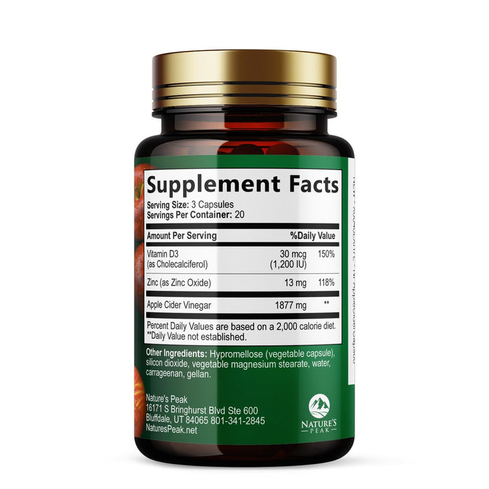 Apple Cider Vinegar Capsules ACV 1877mg – 60 Capsules