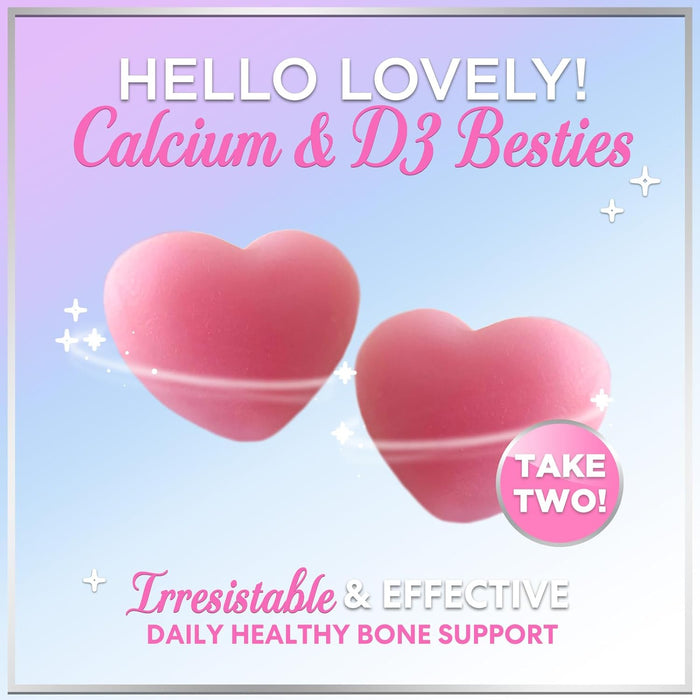 Calcium Supplement Gummy for Women & Men - Sugar Free Calcium with Vitamin D3, Bone Health & Immune Support, Supports Teeth & Bone Strength, Vitamin Calcium Chews, Non-GMO - 60 Gummies