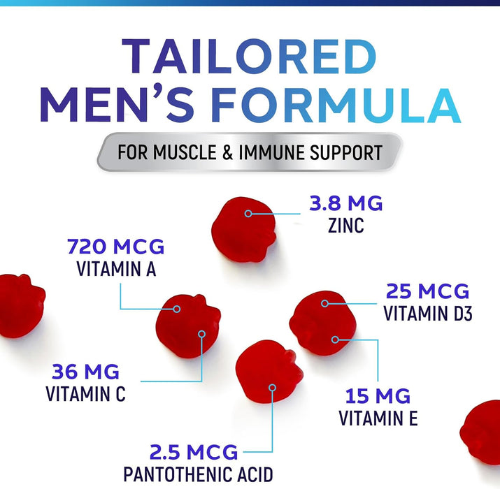 Nature's Multivitamin for Men Gummies - Berry Flavored Mens Multivitamins Daily Supplement with Vitamins A, C, D, E, B6, B12, & Zinc - Gummy Vitamin for Energy & Immune Health Support - 60 Gummies