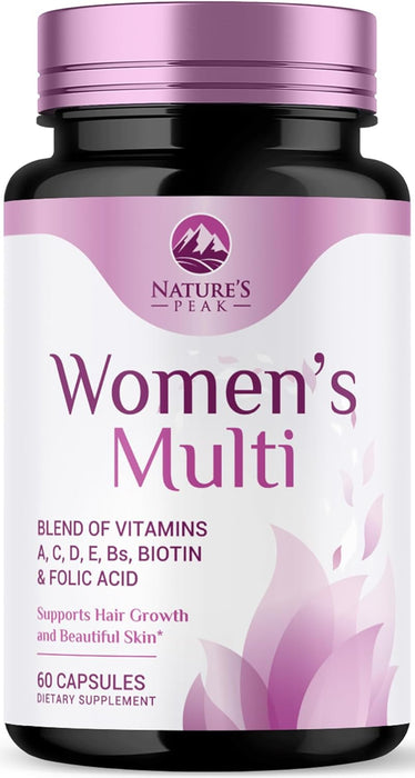 Multivitamin for Women - Complete Daily Womens Multivitamins with Calcium, Folate, Vitamin A, C, D, E & B Vitamins, Zinc and Iron - Multi Vitamins for Bone, Energy & Immune Support - 60 Capsules