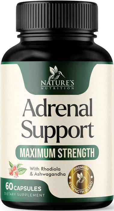 Adrenal Support Supplements & Cortisol Manager with Ashwagandha and 10 Herbs & Nutrients to Support Adrenal Function, Cortisol Health, Energy Levels, Stress & Relaxation Support & Sleep - 120 Capsules