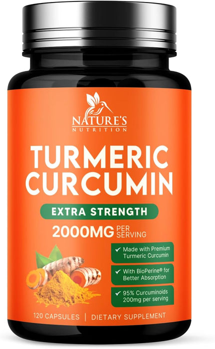 Turmeric Curcumin 2000mg with BioPerine + 95% Curcuminoids - 120 Capsules