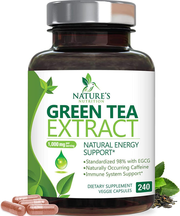 Green Tea Extract Capsules with EGCG – 1000mg – 240 Capsules