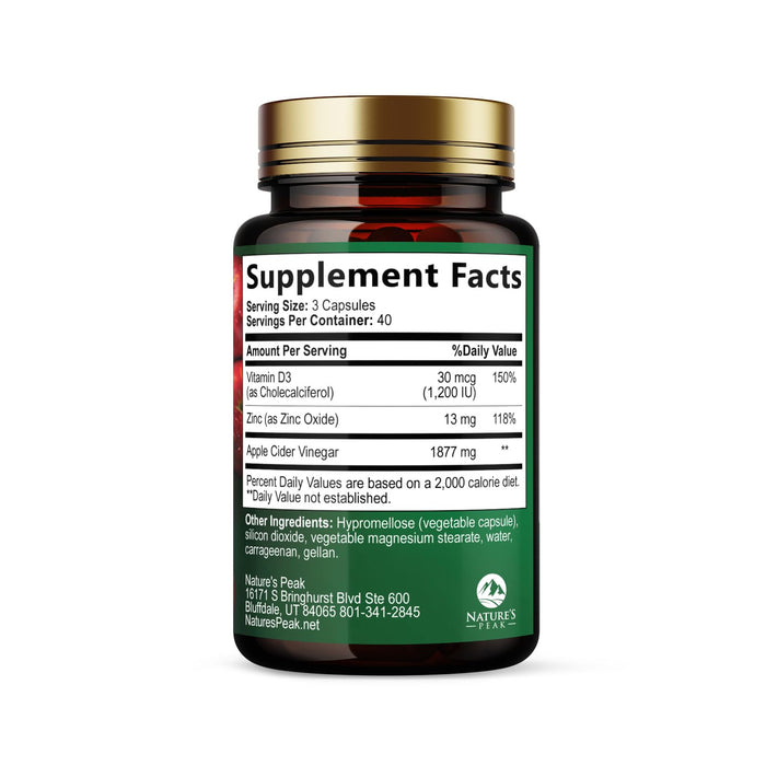 Apple Cider Vinegar Capsules ACV 1877mg – 120 Capsules