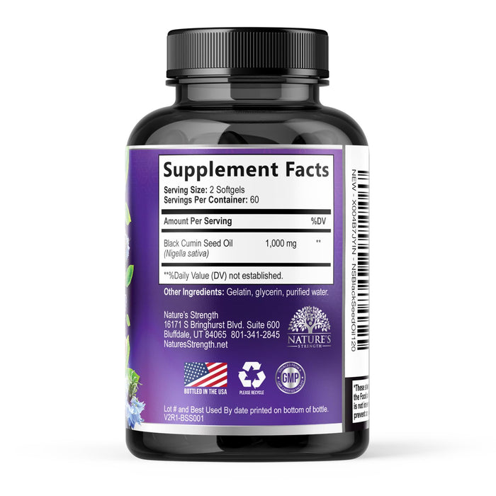 Black Seed Oil Capsules 1000mg with Thymoquinone – 120 Softgels