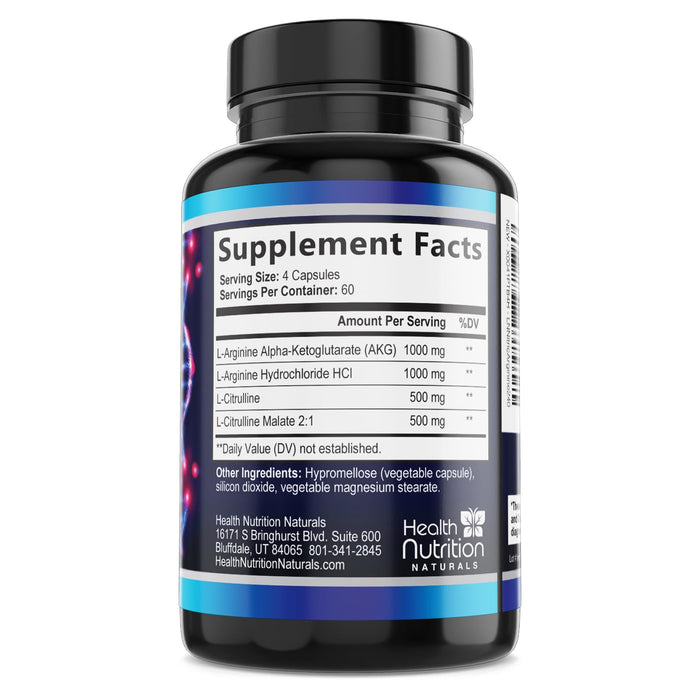 Nitric Oxide Formula with L-Arginine + Citrulline – 240 Capsules