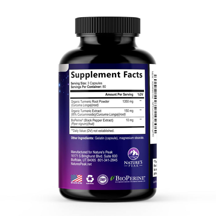 Turmeric Curcumin with BioPerine - 1500mg 95% Curcuminoids - 240 Capsules