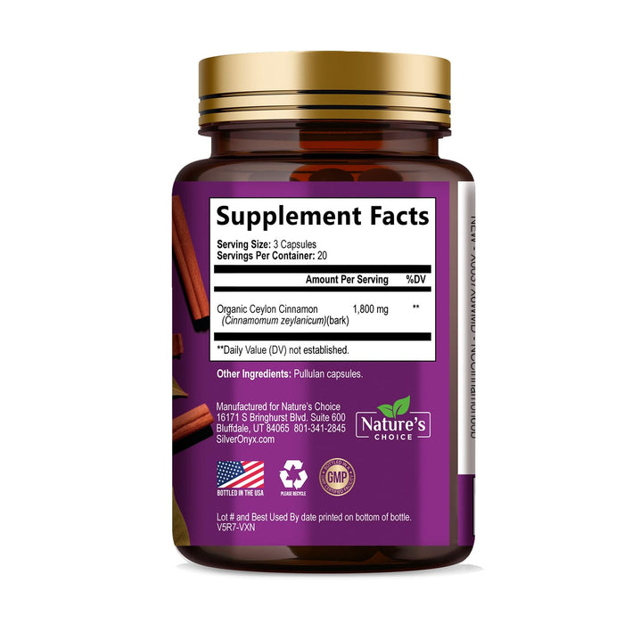 Ceylon Cinnamon Capsules 1800mg – 60 Capsules
