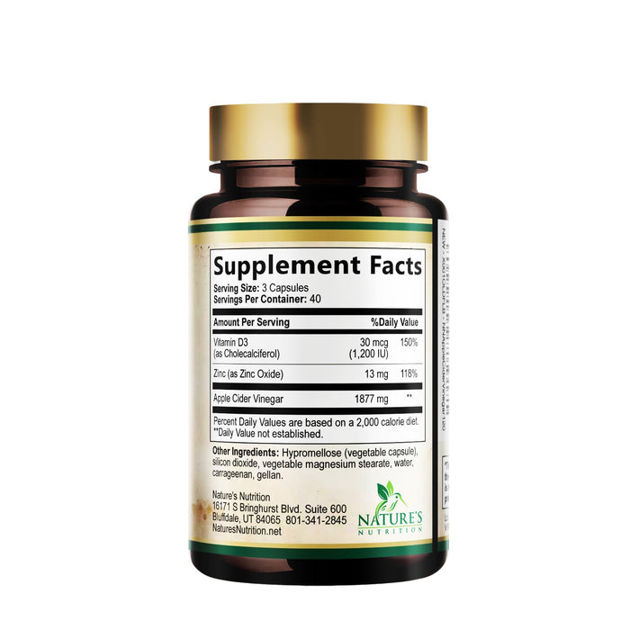 Apple Cider Vinegar Capsules 1877mg – 120 Capsules