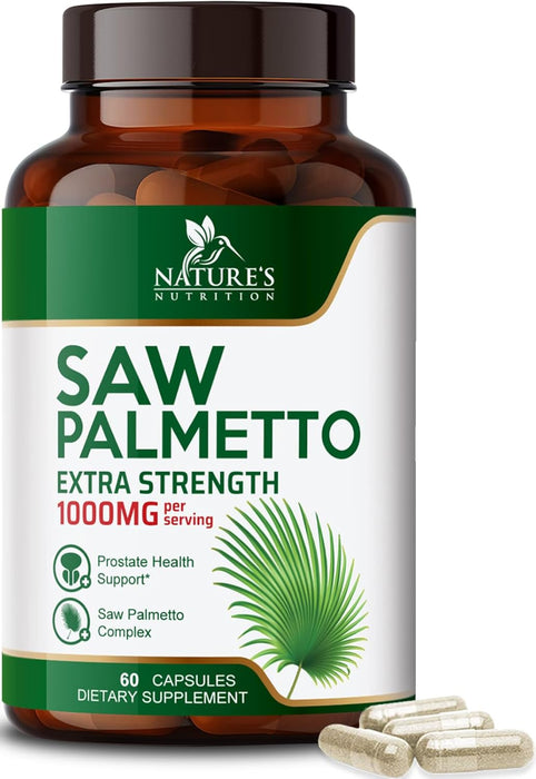 Saw Palmetto for Men - 1000 MG Saw Palmetto Extract - Essential Nutrients from Non-GMO Saw Palmetto Berries, Supplements for Men & Women