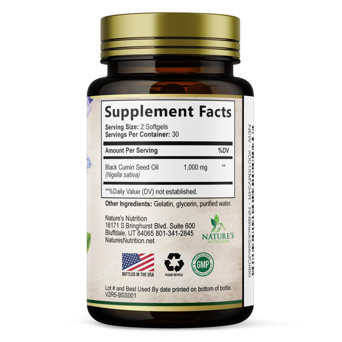 Black Seed Oil Softgels 1000mg – 60 Softgels