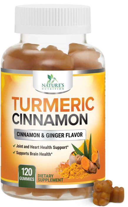 Turmeric Curcumin Gummies with Ginger & Cinnamon – 120 Gummies