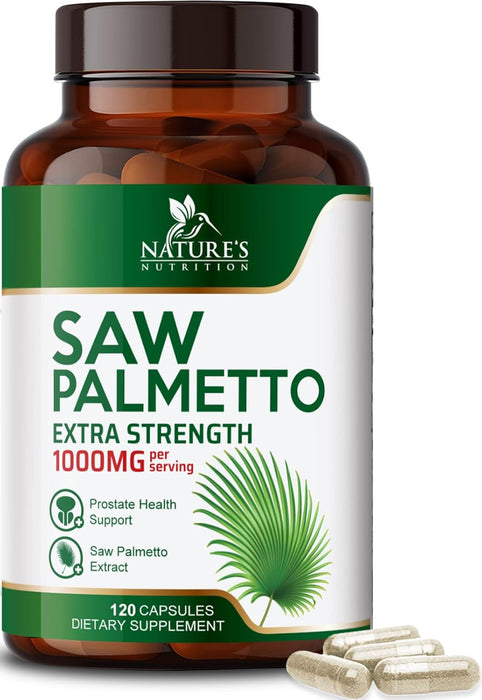 Saw Palmetto for Men - 1000 MG Saw Palmetto Extract - Essential Nutrients from Non-GMO Saw Palmetto Berries, Supplements for Men & Women