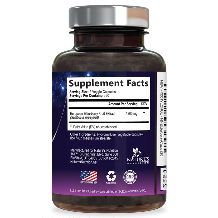 Elderberry – 1200mg – 120 Capsules
