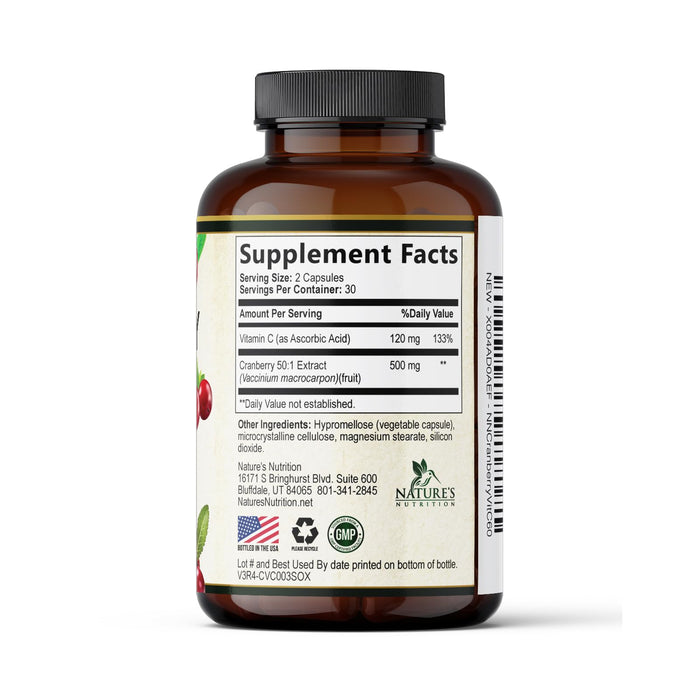 Cranberry Pills for Women â€“ 500mg â€“ 60 Capsules