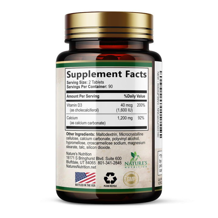 Calcium 1200 mg with Vitamin D3 – 180 Tablets