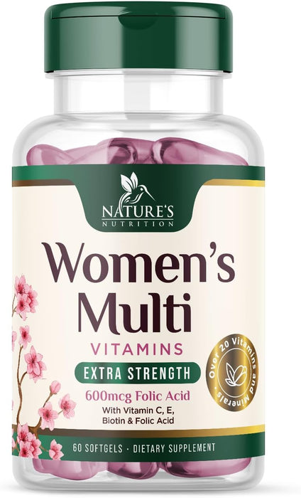 Multivitamin for Women with Iron - Daily Vitamins for Women's Immune Support and Overall Health - Womens Complete Daily Multivitamin with Vitamin A, B, C, D, E, Calcium and Magnesium