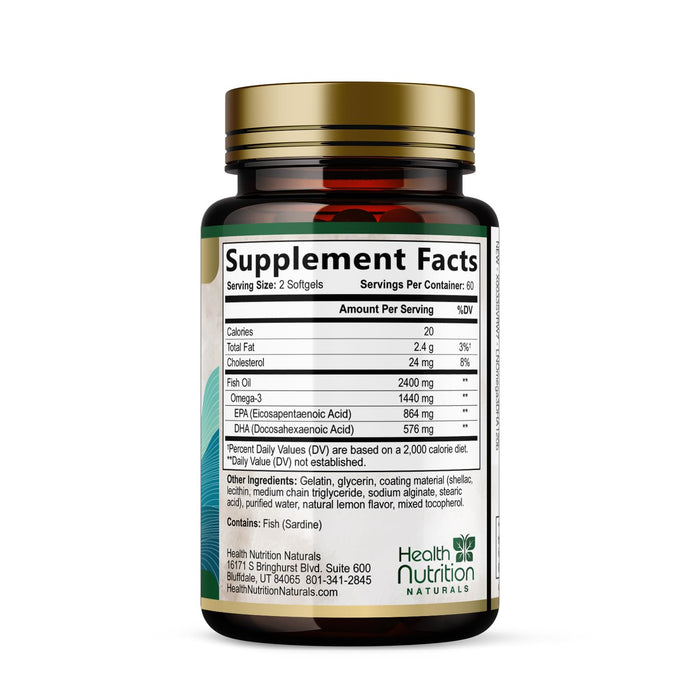 Omega-3 Fish Oil – 1200mg – 120 Softgels
