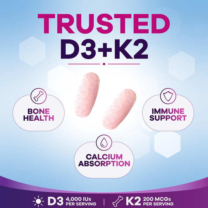 Vitamin D3 K2 – 5000 IU – 120 Tablets