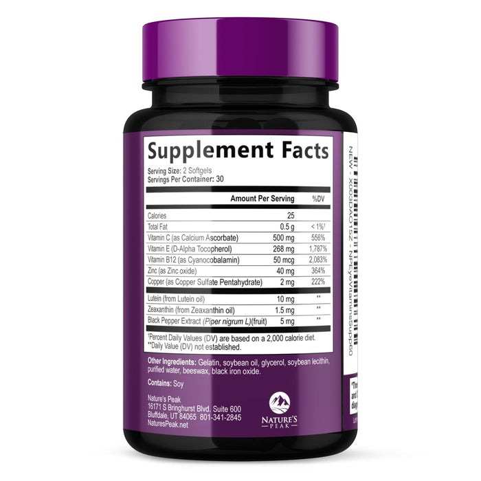 Eye Vitamins with Lutein & Zeaxanthin – 60 Capsules