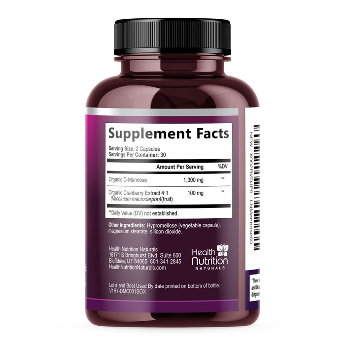 D-Mannose 1,000mg – 60 Capsules