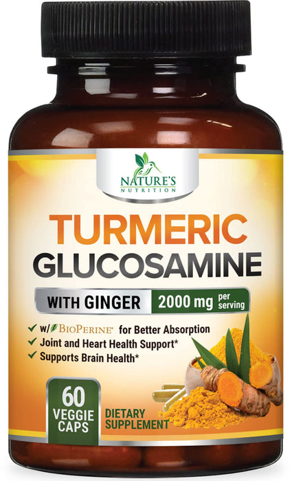 Turmeric Curcumin 2000mg with Glucosamine Chondroitin & Ginger – 60 Capsules