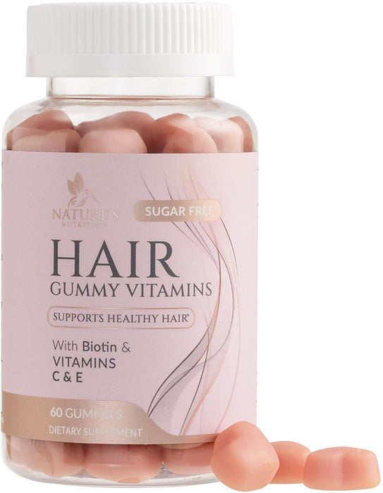 Sugar Free Hair Vitamins Gummies with Biotin 5000 mcg – 60 Gummies