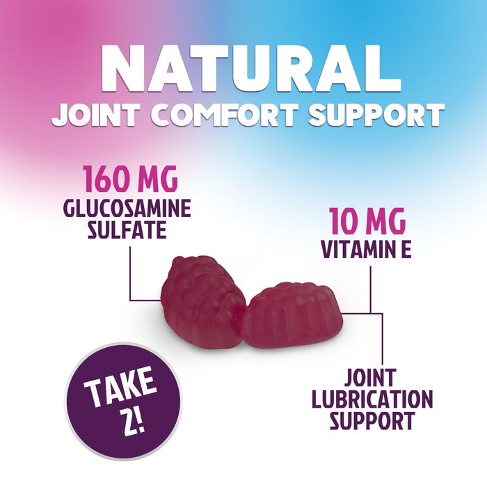 Joint Support Gummies Glucosamine Plus Vitamin E - Nature's Joint Support Supplement for Occasional Discomfort for Back, Knees & Hands - Cartilage & Joint Health & Flexibility Support - 60 Gummies