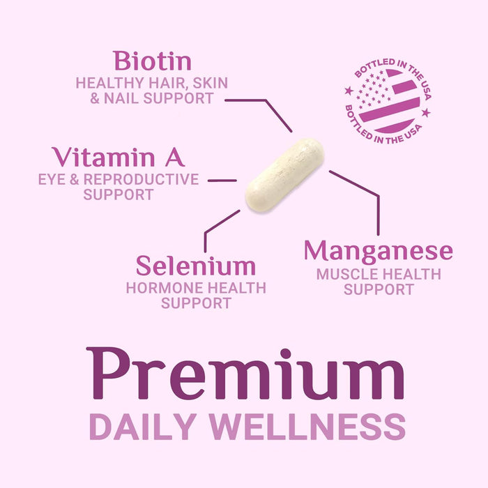 Multivitamin for Women - Complete Daily Womens Multivitamins with Calcium, Folate, Vitamin A, C, D, E & B Vitamins, Zinc and Iron - Multi Vitamins for Bone, Energy & Immune Support - 120 Capsules