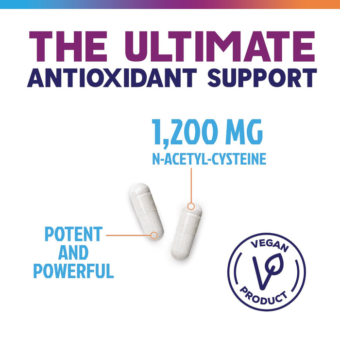 N-Acetyl Cysteine (NAC) 1200 mg â€“ Premium Antioxidant & Immune Support - Glutathione Precursor for Liver, Lung & Respiratory Support â€“ Nature's Fast Absorption, Non-GMO, Gluten-Free - 120 Capsules