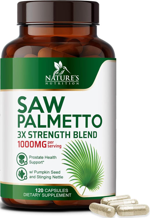 Saw Palmetto for Men 1000MG Prostate Health Supplement - Saw Palmetto Extract Prostate Support Supplement, Prostate Supplements for Men's Health Support, Prostate Urinary Health Support, 120 Capsules
