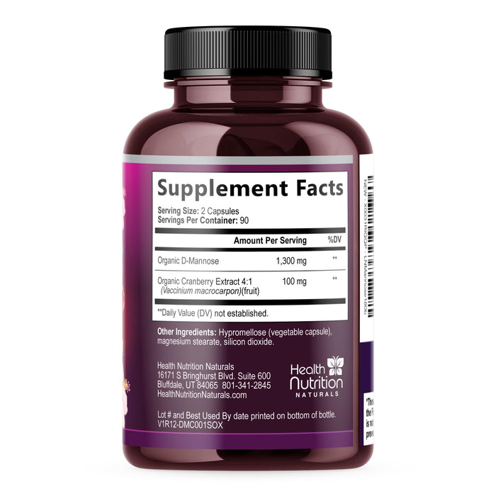 D-Mannose 1,000mg – 180 Capsules