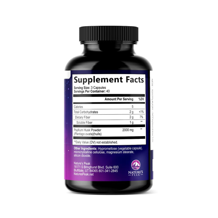 Psyllium Husk Fiber 1500mg – 120 Capsules