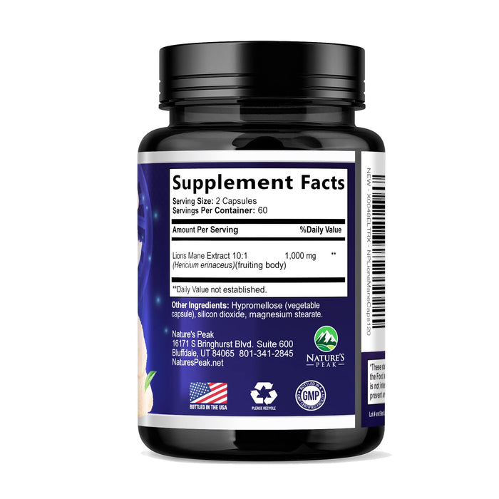 Lions Mane Mushroom Capsules 10,000mg – 120 Count