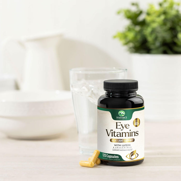 Eye Vitamins & Mineral Supplement - Contains Zinc, Copper, Lutein, & Zeaxanthin, Supports Dry Eye Strain, Vision Health for Adults, Non-GMO, Vegan Eye Care Pills & Minerals Supplements - 120 Capsules