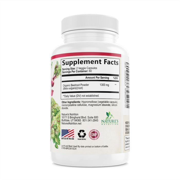 Beet Root Capsules 1300mg – 120 Veggie Capsules